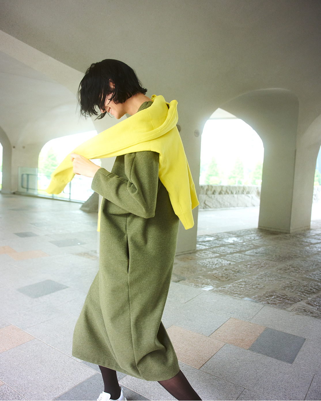 【極美品】23AW AK+1 エーケーワン バックタック ワンピ 38 オリーブ