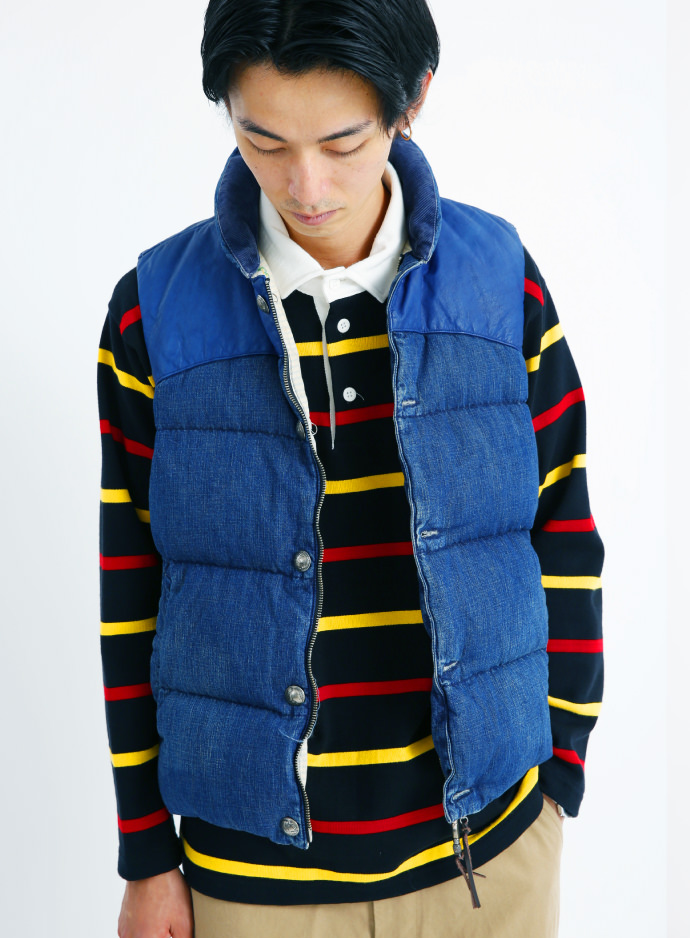 レミ レリーフ × ビームス プラス / 別注 ダウン ベスト BEAMS PLUS（ビームス プラス）【別注】REMI RELIEF / Denim