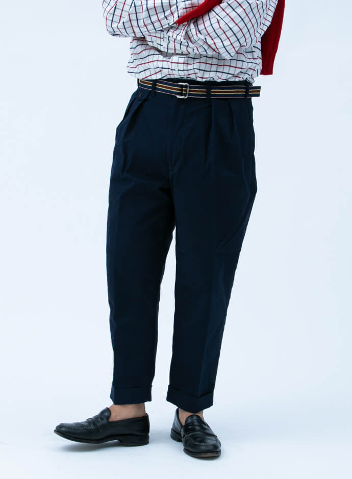 ビームスプラス 百名品 ツープリーツ メンズM ネイビー BEAMS PLUS 2