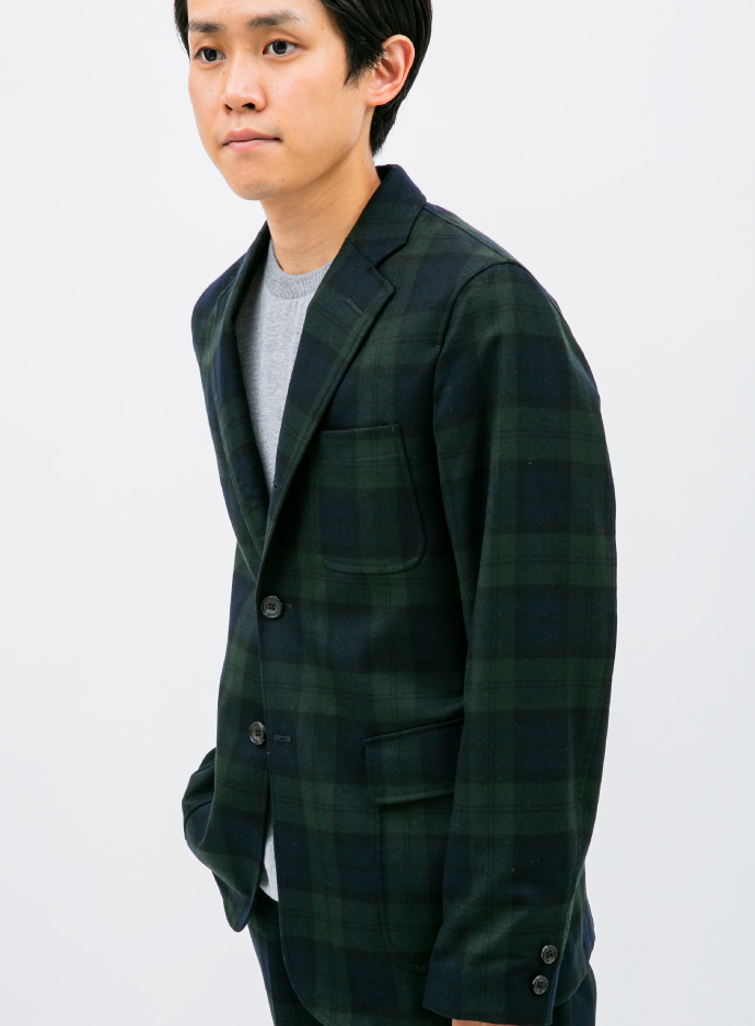 未使用級◎百名品 BEAMS＋ フランネル3ボタンジャケット ブラックウォッチS BEAMS PLUS（ビームス プラス）3B Jacket Flannel（ジャケット