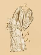 〈ビームス サロン〉のサテンブラウス＆スカート