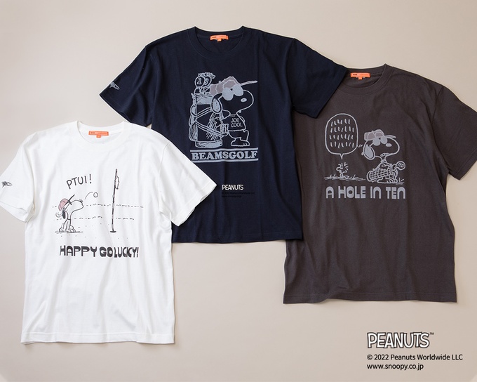 22年完売 PEANUTS×BEAMS GOLF 別注 スヌーピー Tシャツ - ウエア(男性用)