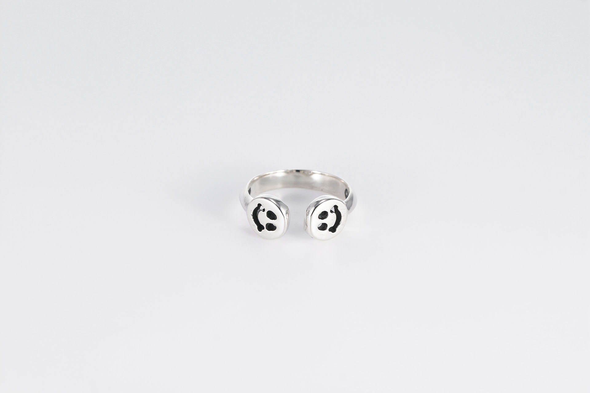 Double Happy Face Ring (Free Size) | PRODUCT | ビルウォールレザー