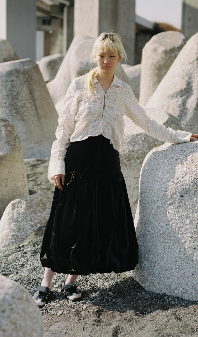 Ray beams MARMARI　桜色　ワイド　切替ギャザー　プロフで全品見て Ray BEAMS〉2024 SPRING & SUMMER Season Style vol.3 | B_MAG